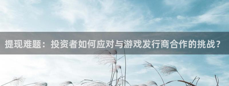 im电竞lvnces是什么档次：提现难题：投资者如何应对与游戏发行商合作的挑战？